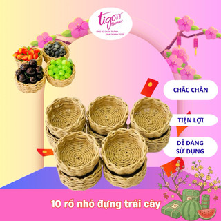 Combo 10 rổ đựng nho, cherry đường kính 10cm, cao 5cm bằng giấy kraft Nhật se sợi thân thiện môi trường