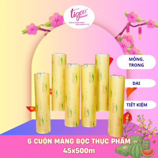 [6xLOI45] - Thùng 6 CUỘN MÀNG THỰC PHẨM 45cmx500m ĐỂ BỌC TRÁI CÂY - Dai, dài, căng bóng (Không kèm hộp)