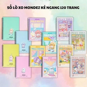 Sổ Lò Xo Mondez Hình Nơ 120 Trang Kẻ Ngang Chống Lóa, Sổ Tay , Vở Lò Xo Ghi Chép -AT
