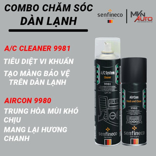 Xịt khử mùi điều hòa, nội thất ô tô hương chanh Senfineco 9980 AirCon Fresh And Clean dung tích 200ml - Mvn Auto