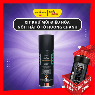 Xịt khử mùi điều hòa, nội thất ô tô hương chanh Senfineco 9980 AirCon Fresh And Clean dung tích 200ml - Mvn Auto