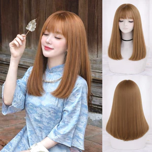 Tóc giả diện Tết chụp ảnh áo dài, đi lễ chùa duỗi/ ép thẳng dài 40-45cm ngang vai hottrend cực tiện dụng
