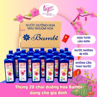 THÙNG 20 CHAI NƯỚC DƯỠNG HOA BAMBI 450ML - Giúp hoa tươi lâu và rực rỡ, giữ nước sạch hơn