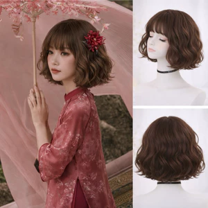 TÓC GIẢ BỘ LƯỚI HOA SÓNG NGẮN VIC XÙ HỢP DIỆN TẾT, ĐI LỄ CHÙA CHỤP ẢNH ÁO DÀI TRẺ TRUNG