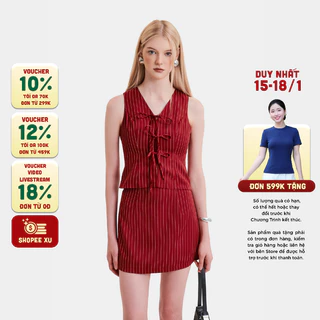 MARC FASHION Váy Skort Cơ Bản Kẻ Sọc - CBNH103524