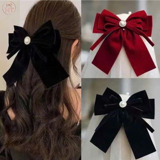 🎀 𝑭𝑹𝑬𝑬𝑺𝑯𝑰𝑷 🎀 Kẹp Tóc Nơ Vải Nhung Phong Cách Hàn Quốc