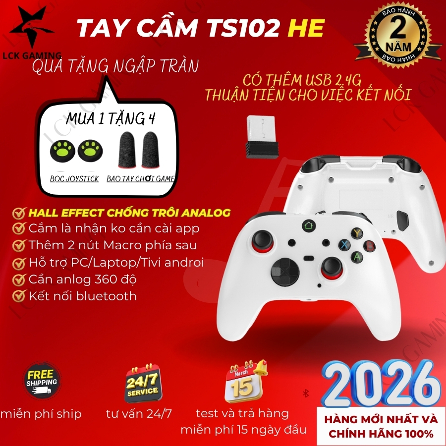 [BH 24 tháng]Tay cầm chơi game S102 PRO, bản 2025 độ cần Hall Joystick độ bền cao, phím Macro hành trình