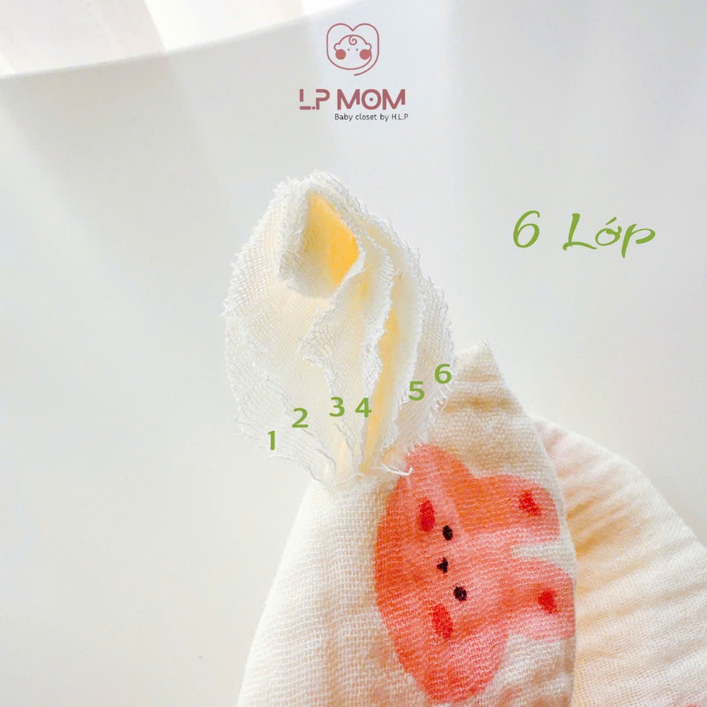 Yếm cổ muslin 6 lớp, yếm tròn xoay 360 cho bé đầy dặn thấm hút tốt, giữ ấm cho bé, ăn dặm, yếm xinh