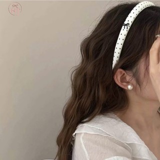 Băng đô cài tóc chấm bi nơ basic cho bạn gái