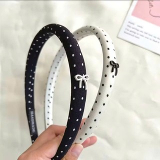Băng đô cài tóc chấm bi nơ basic cho bạn gái
