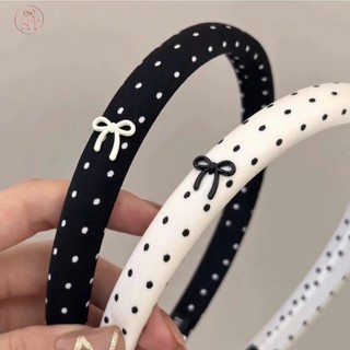 Băng đô cài tóc chấm bi nơ basic cho bạn gái