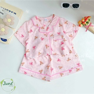 Bộ Pijama/Đồ Ngủ Mặc Nhà Bé Gái Đũi Hàn J2831– Đồ Ngủ Mùa Hè Cho Bé 1–10 Tuổi, Mềm Mát Thoáng Khí