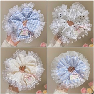 Scrunchies buộc tóc nữ họa tiết cute ngọt ngào màu sắc trendy