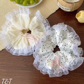 Scrunchies buộc tóc nữ họa tiết cute ngọt ngào màu sắc trendy