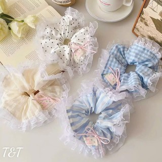 Scrunchies buộc tóc nữ họa tiết cute ngọt ngào màu sắc trendy