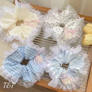 Scrunchies buộc tóc nữ họa tiết cute ngọt ngào màu sắc trendy