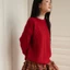 Áo len nữ cổ tròn dệt vặn thừng SONNA HI - form relaxed, mềm mịn - ROUND NECK WOVEN KNIT