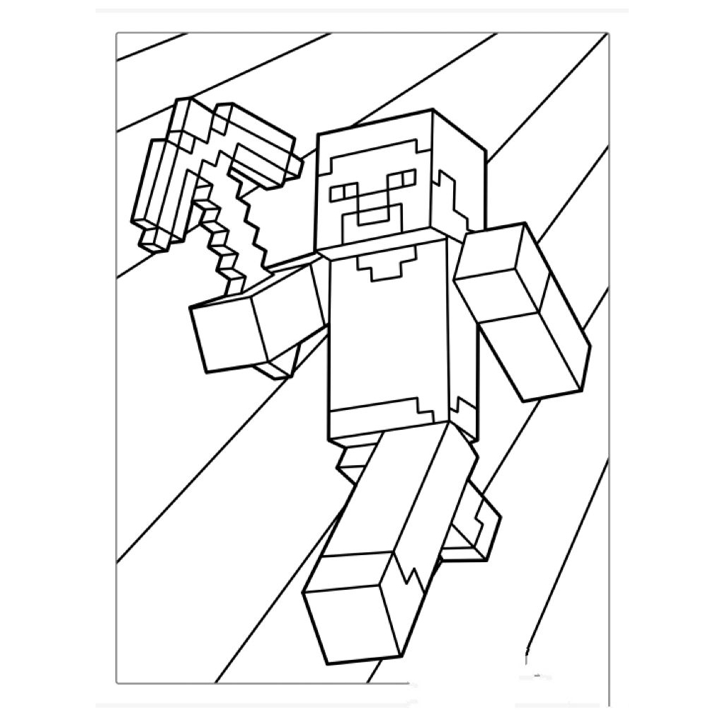 Tranh tô màu Minecraft (Mực và giấy chính hãng - an toàn cho bé)