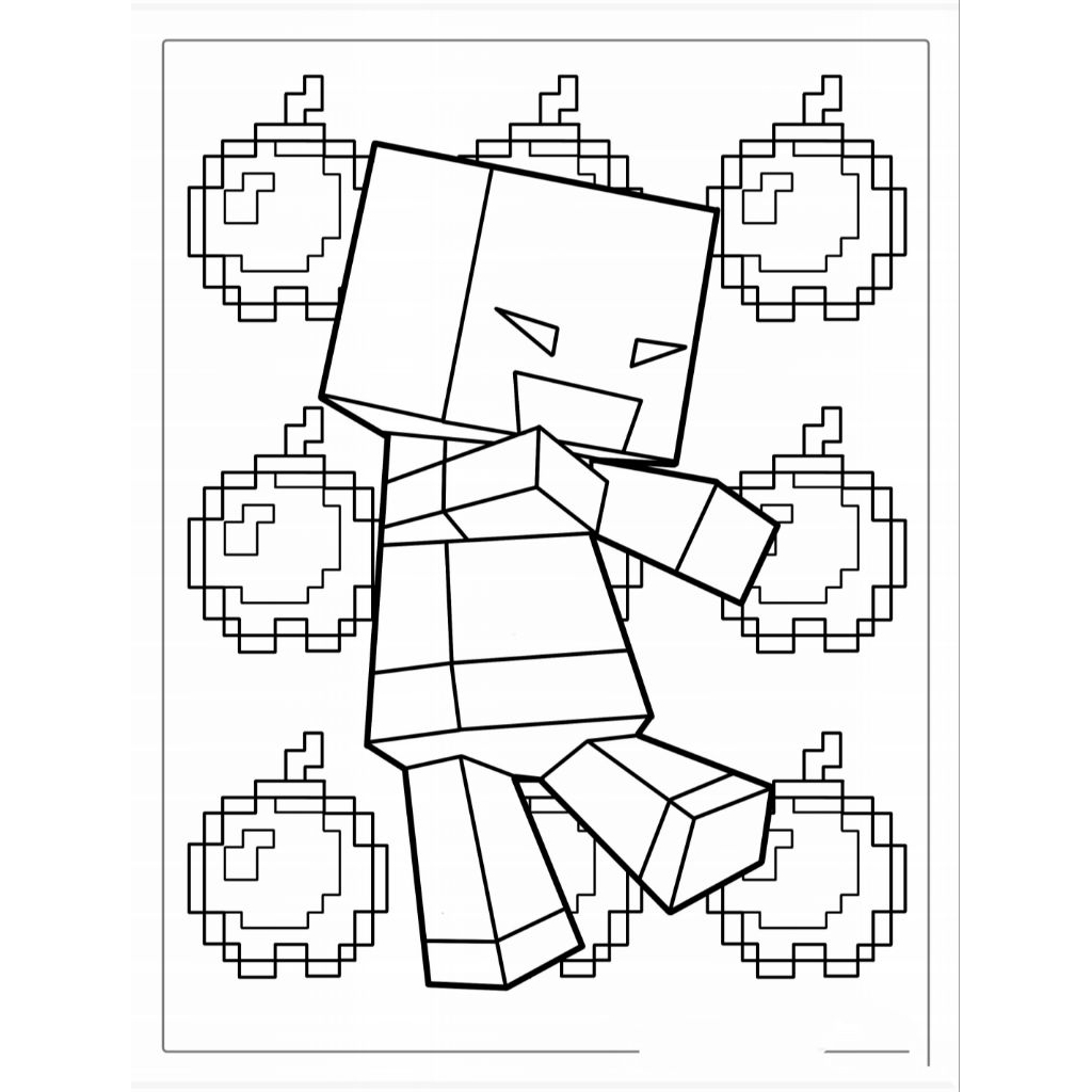Tranh tô màu Minecraft (Mực và giấy chính hãng - an toàn cho bé)