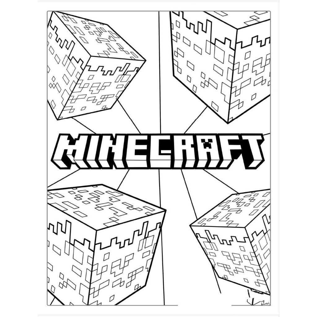 Tranh tô màu Minecraft (Mực và giấy chính hãng - an toàn cho bé)