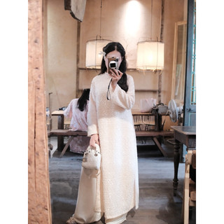 BY XIU ( CHÍNH CHỦ THIẾT KẾ ) - ÁO DÀI " AN NHÃ " KÈM VÒNG CỔ NGỌC