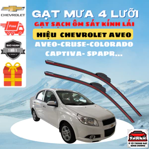 Gạt Mưa Ô Tô CHEVROLET AVEO, CAPTIVA, SPARK, TRAX, COLORADO ... Silicon 4 Lưỡi Gạt Sạch. 4L