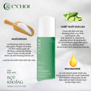 [QUÀ TẶNG] Sữa Rửa Mặt Bọt Khoáng C'Choi - Dưỡng Ẩm -  Làm sạch sâu - Dịu nhẹ - 150ml