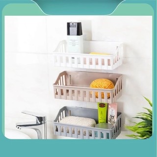 KỆ NHỰA DÁN TƯỜNG ĐỂ ĐỒ NHÀ TẮM - GIÁ ĐỂ ĐỒ NHÀ BẾP DẠNG ĐAN LƯỚI TIỆN LỢI Gia dụng TC 256
