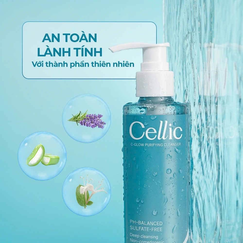 Sữa Rửa Mặt Cellic C-Glow Purifying Cleanser Không Bọt, Giữ Ẩm, Cân Bằng pH 200g