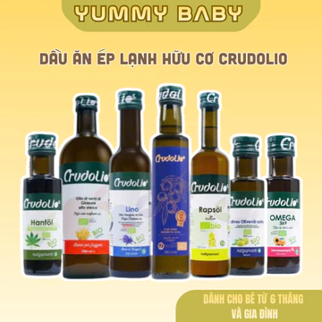 Dầu Ăn Hữu Cơ Ép Lạnh Nguyên Chất CRUDOLIO, Dầu Olive, Dầu Omega 3-6-9, Dầu Hạt Cải - Nhập Khẩu Ý - YUMMY.BABY