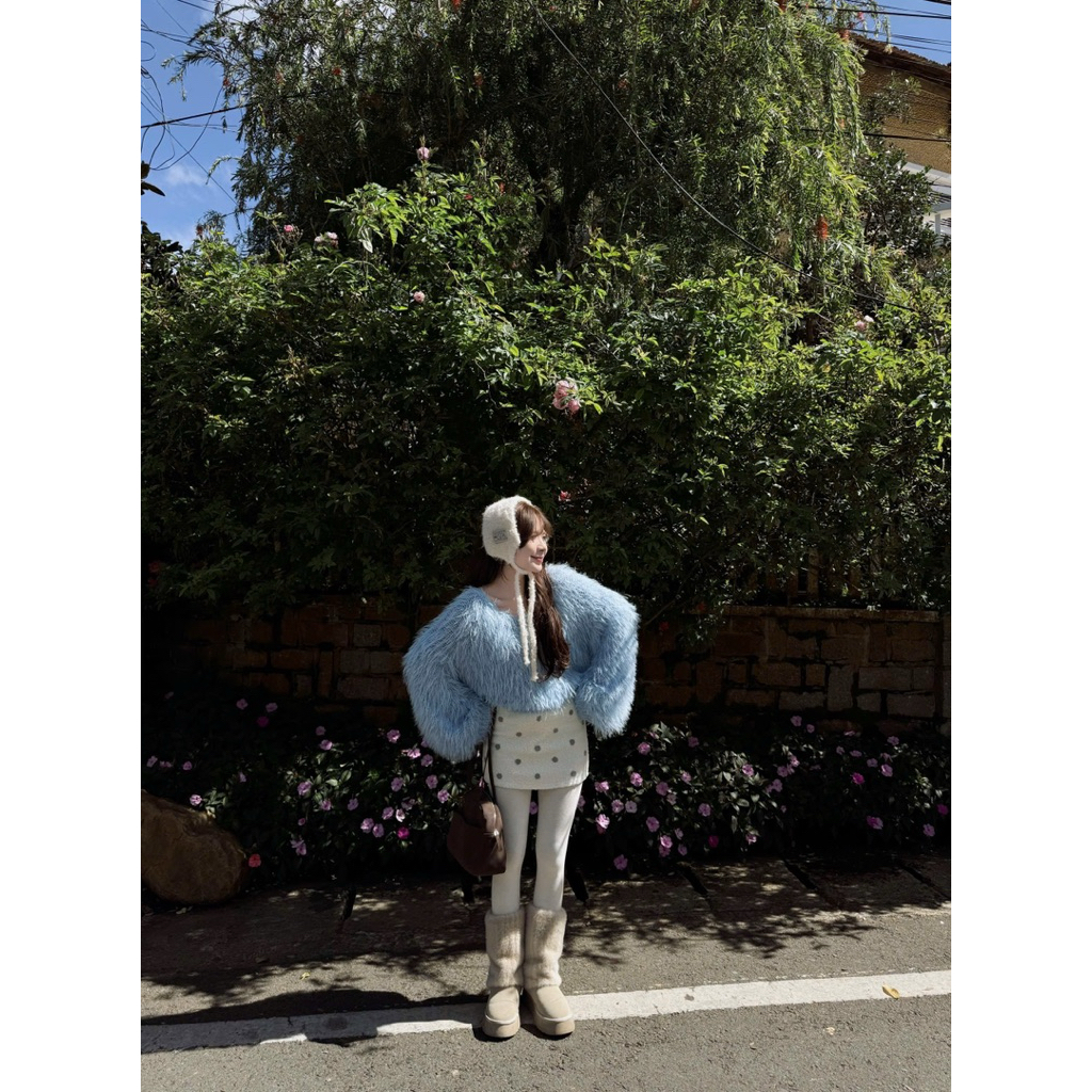 Chân váy ngắn chấm bi dạ kéo khóa sau 2568 Nữ the.sweaterweather TSW