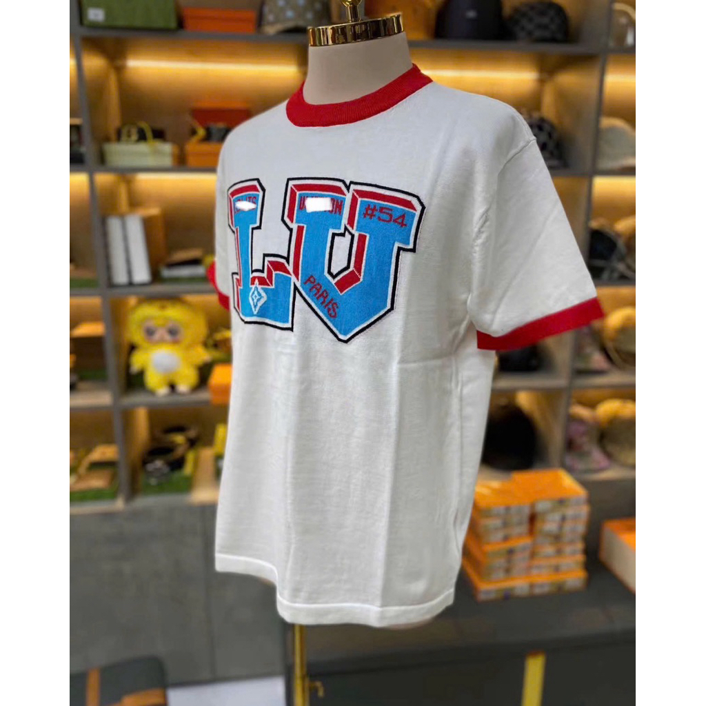 ⚡️[Hight Quality] Áo Phông Len Cổ Tròn Nam Nữ \/ Ready To Wear - Điểm Nhấn Cổ Tay Đỏ Trắng Cao Cấp Loại 1