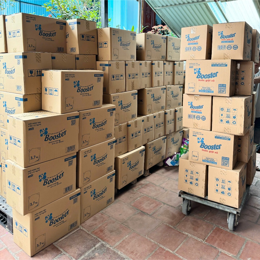 Thùng 4 Túi Nước giặt xả BOOSTER đậm đặc, Combo 4 túi mix màu FREESHIP