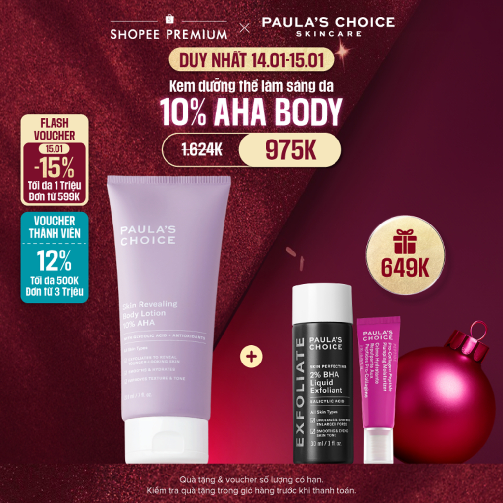 Kem dưỡng thể làm sáng da và làm đều màu da Paula's Choice Skin Revealing Body Lotion 10% AHA 210ml 5900