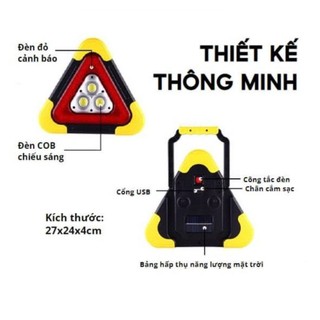 Đèn Cảnh Báo Nguy Hiểm Ô Tô Kiêm Sạc Dự Phòng [ BẢN CAO CÂP ] , Biển Cảnh Báo Tam Giác Năm Chế Độ Đèn Phản Quang