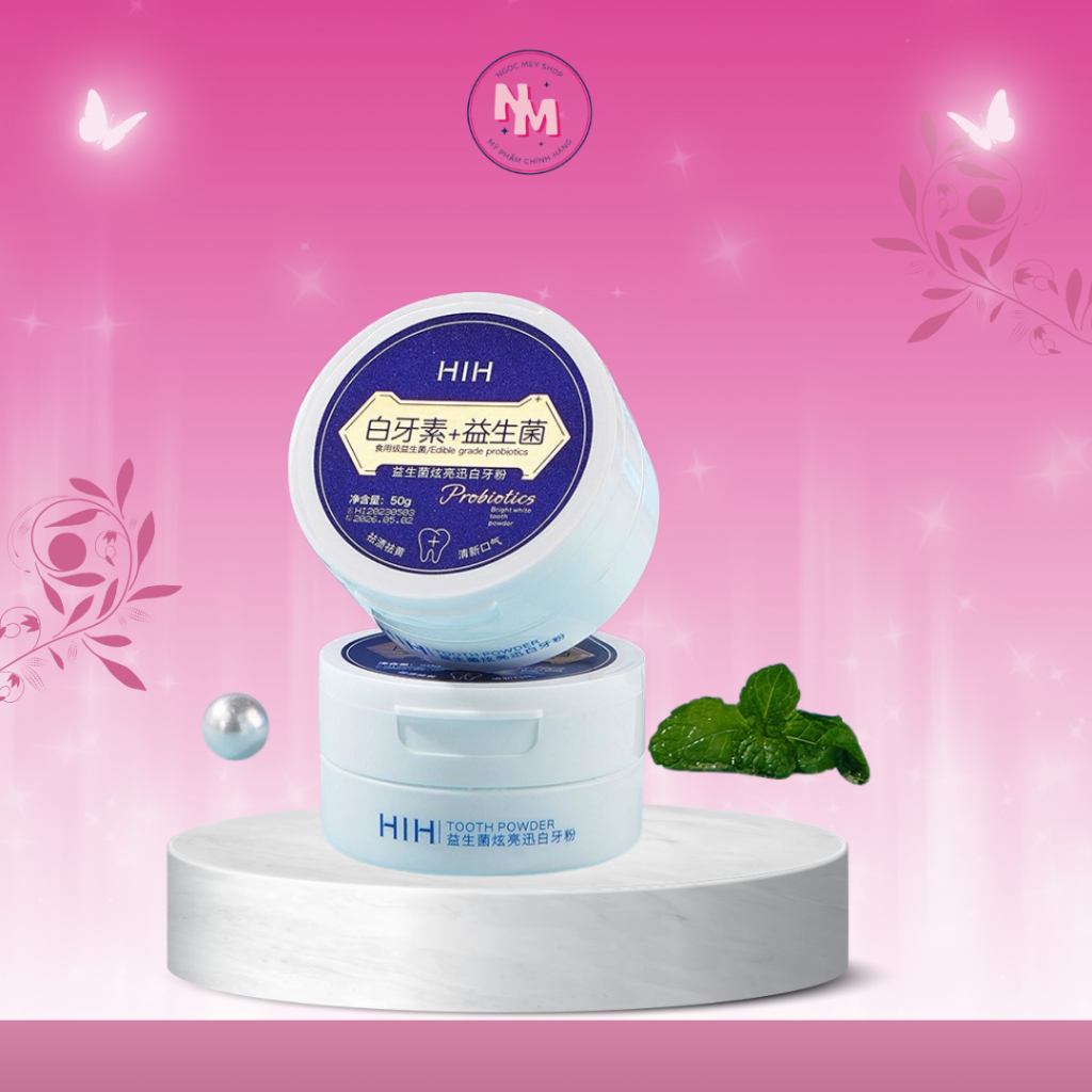 Bột Trắng Răng HIH Brightening Khử Mùi Hôi Miệng Giảm Viêm Hỗ Trợ Trắng Răng Sau 3 Tuần 50g