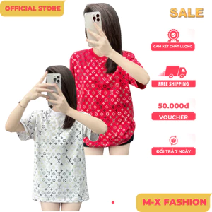 ÁO thun nam QC M05 cổ tròn họa tiết thêu tay ngắn phong cách trẻ trung chuẩn from