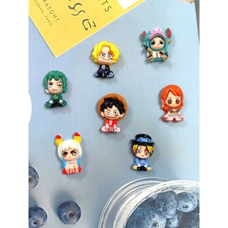 Set charm gắn dép: Charm OnePie Đảo hải tặc phong cách chibi, Monkey D. Luffy, Zoro, Sanji, Nami, Robin, Chopper, Sabo)