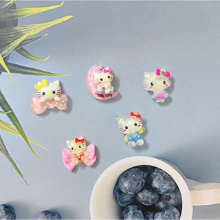Set Charm gắn dép Hello Kitty Cute Nơ Hồng – Charm Gắn Dép DIY Baby Pink, Phụ Kiện Trang Trí Dép Xinh