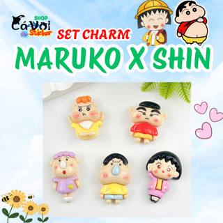 Set Charm Shin Cậu Bé Bút Chì Chibi Cute- Nhóc Maruko Chibi Kute – Charm Gắn Dép Hoạt Hình , Phụ Kiện DIY Dép Xinh