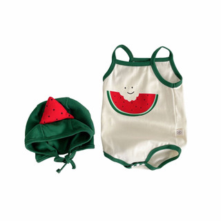 (Trứng 3-12kg) Body hai dây dưa hấu kèm nón