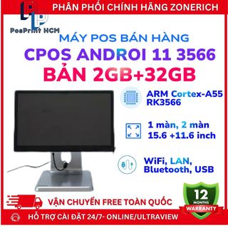 [ANDROI- 2GB+32GB] Máy POS bán hàng ANDROI 11 CPOS 3566 2GB+32GB, màn 15.6 inch, BH chính hãng 12 tháng