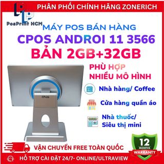 [ANDROI- 2GB+32GB] Máy POS bán hàng ANDROI 11 CPOS 3566 2GB+32GB, màn 15.6 inch, BH chính hãng 12 tháng