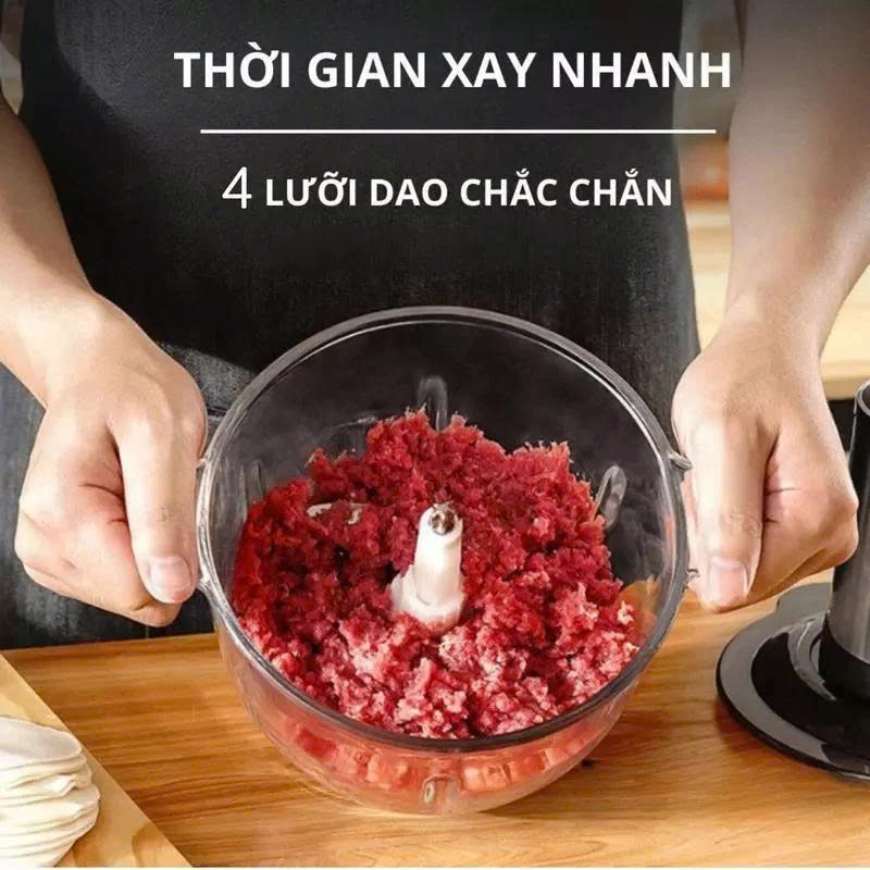 [TTT] Máy Xay Thịt Inox 304 Cao Cấp 2 Lít – 4 Dao Kép Siêu Sắc, Xay Nhanh Mạnh 300W - ảnh 9