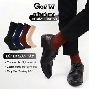 Tất giày tây nam công sở GOMTAT mẫu gân chìm, chất liệu cotton thoáng mát êm chân - STA-MIX09-1DOI