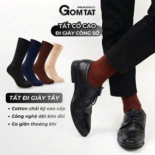 [COTTON PREMIUM] Tất giày tây nam công sở GOMTAT mẫu gân chìm, chất liệu cotton thoáng mát êm chân - STA-MIX09-1DOI