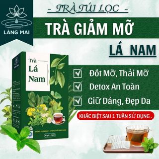 Trà Giảm Mỡ (Tiêu mỡ) - Làng Mai - Hộp 60 gói Trà Lá Nam Detox thải mỡ bụng, đùi giúp nhẹ người.