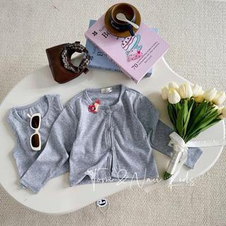 A55-[FORM ÔM] [tomnaukids] Set Áo Ba Lỗ + Áo Cardigan  cho bé gái size từ 9-36Kg