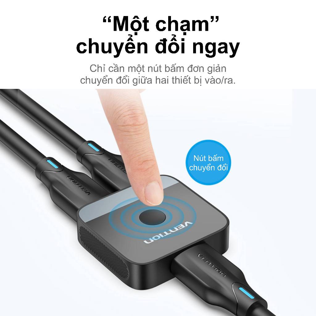 Bộ chuyển HDMI Vention Siêu Nét 6K 60hz và 4K 120Hz Hai Chiều Cho PS5 PS4 TV PC