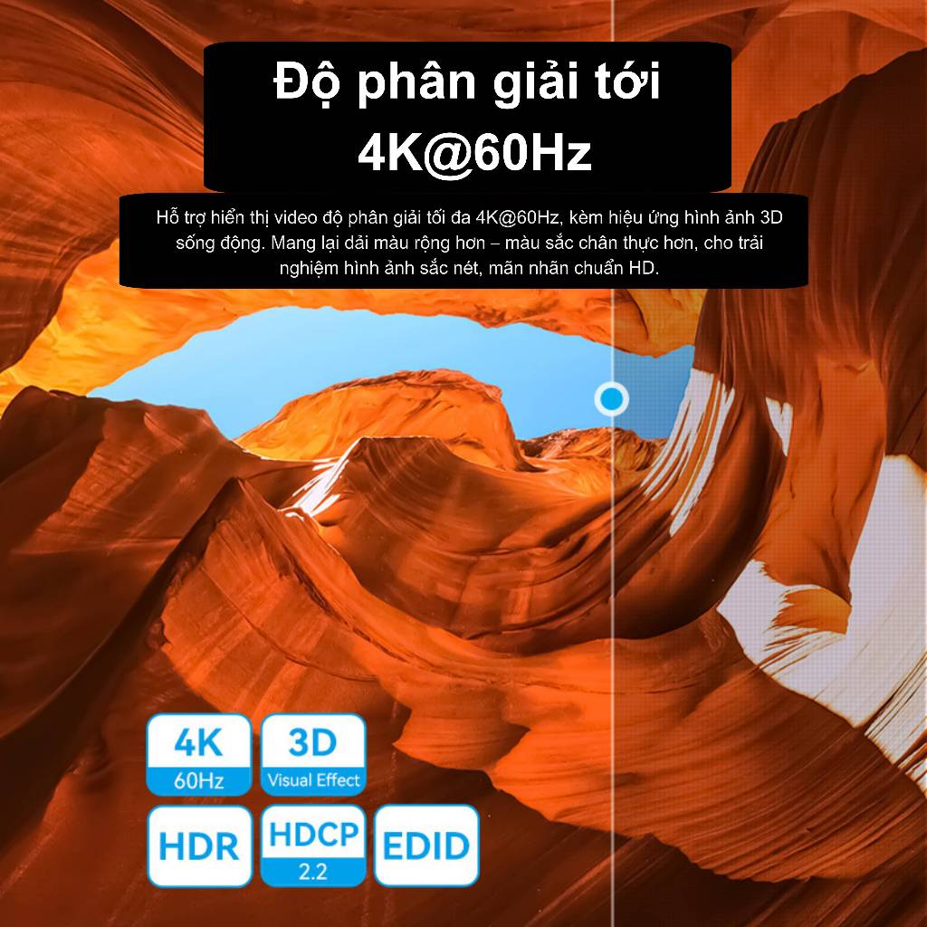 Bộ chuyển HDMI Vention Siêu Nét 6K 60hz và 4K 120Hz Hai Chiều Cho PS5 PS4 TV PC